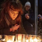 14/01/22 MCAULEY MULTIMEDIA...A candlelit Vigil is held in Portrush Co Antrim in memory of Ashling Murphy who was brutally murdered in Tullamore. Picture Steven McAuley/McAuley Multimedia