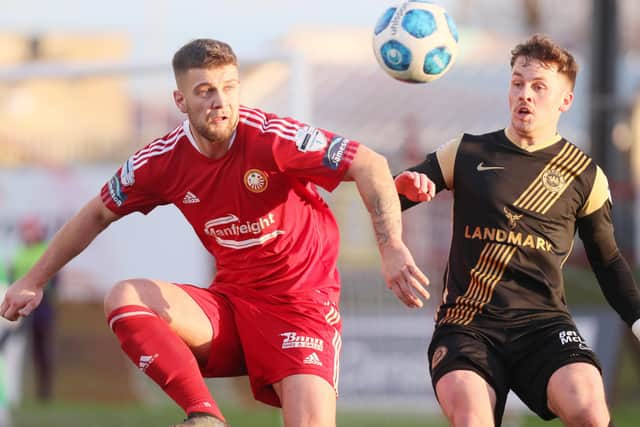 Portadown’s Adam Salley (left). Pic by PressEye Ltd.