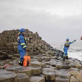 A throwline is used to mark the celebration of 200 years of HM Coastguard at 11am on January 15, 2022. Picture Kevin McAuley/McAuley Multimedia