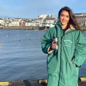 SDLP East Derry MLA Cara Hunter at Portrush Harbour after completing her swim