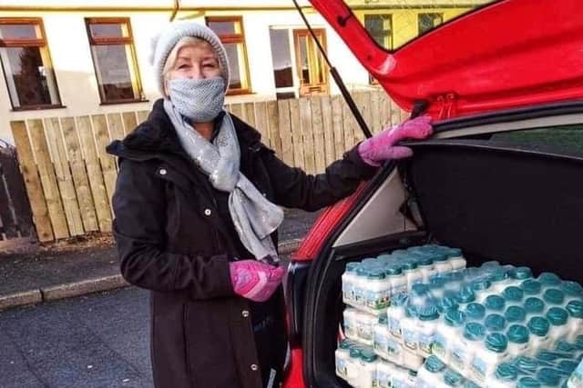 A donation of 100 boxes of school milk that would have went to waste was delivered to older people, children and those shielding in collaboration with Larne community Helping Hands volunteers.