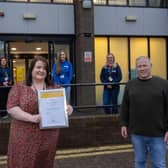 Andrew Woodside, Careers Adviser, Emma Porritt, Education Support Co-ordinator, Carrie Fleming, Student Engagement Officer and Lisa Burns Student Finance Co-ordinator alongside Dr Laura Firth, Head of Student Experience, Stephen McCartney, Head of Student Services at the front row