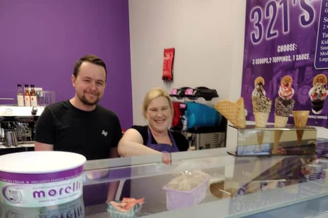 Mark and Carla Setchfield who have just opened their first Morelli's franchise in Edward St Lurgan.