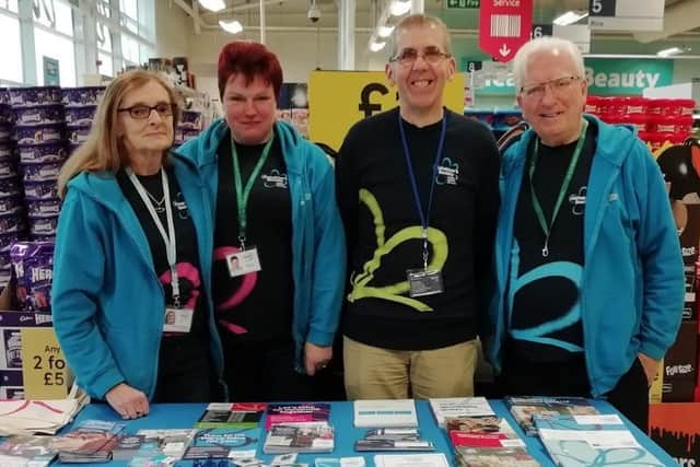 Ed with other Volunteers at Causeway Awareness Event in 2019. Also pictured: Jennifer McElfatrick; Alison Daly; Peter Cullinan