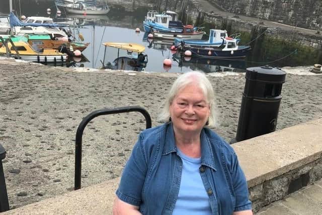 Mary Watson at the picturesque Carnlough harbour.