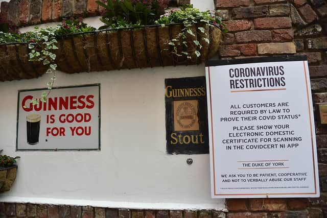 Bars across Northern Ireland have been following the Covid restrictions.
Picture By: Arthur Allison/Pacemaker Press.