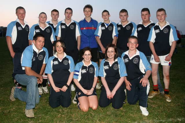 Members of Kells and Connor YFC line up for a photo during the Lisnamurrican YFC sports night. BT19-236AC