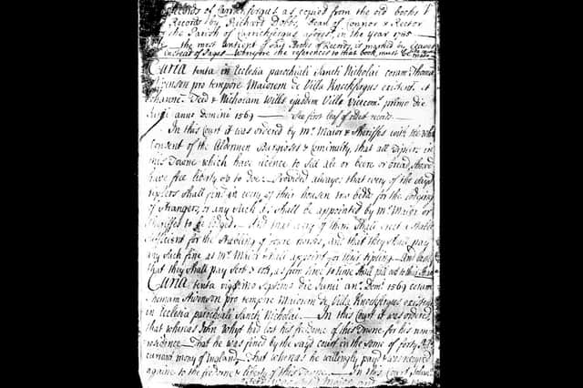 A page from the Dobbs records.