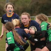 Action from the Girls' U14 rugby