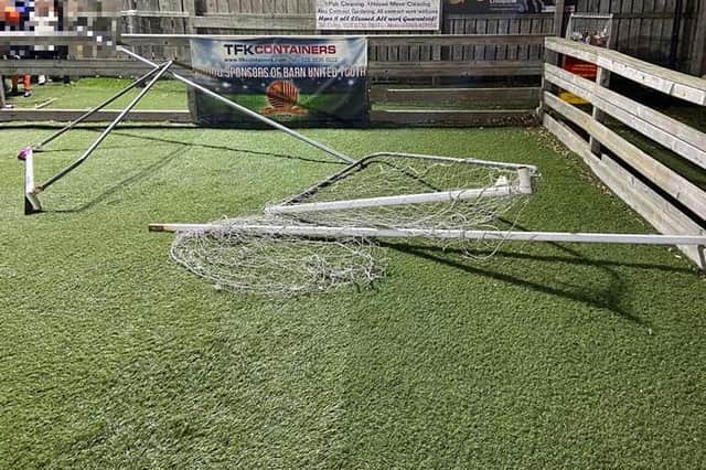 A football net was broken during the latest incident at the 3G pitch.
