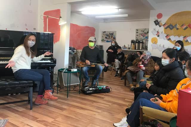 A live music session at The Talking Shop in November.