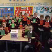 Edenderry PS pupils with their art work