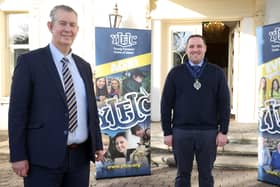 Agriculture Minister Edwin Poots MLA pictured with Peter Alexander, YFCU President at the opening of the 2022 YFCU Agri-Food Conference which was held at Galgorm
