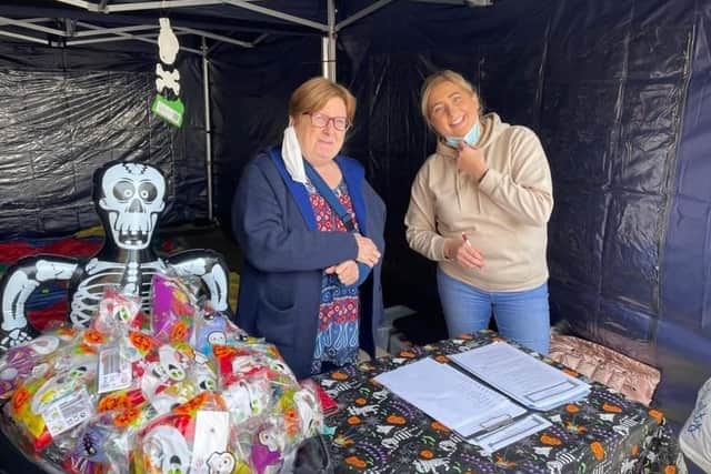 Halloween treasure hunt with Mid and East Antrim Borough Council, featuring Lynda and Tricia from LRG.