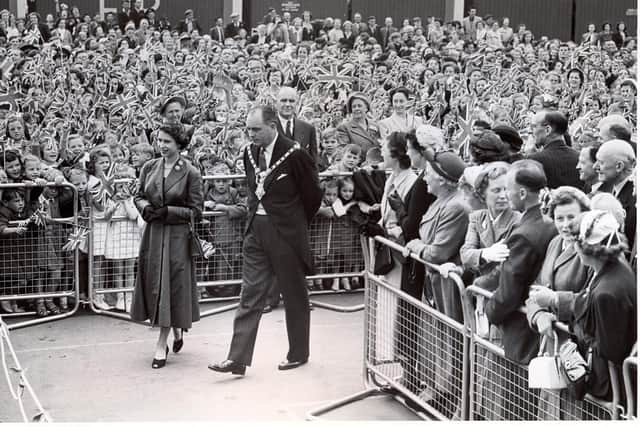 HM The Queen pictured during her visit to Coleraine in July 1953. Picture from Coleraine Museum collection