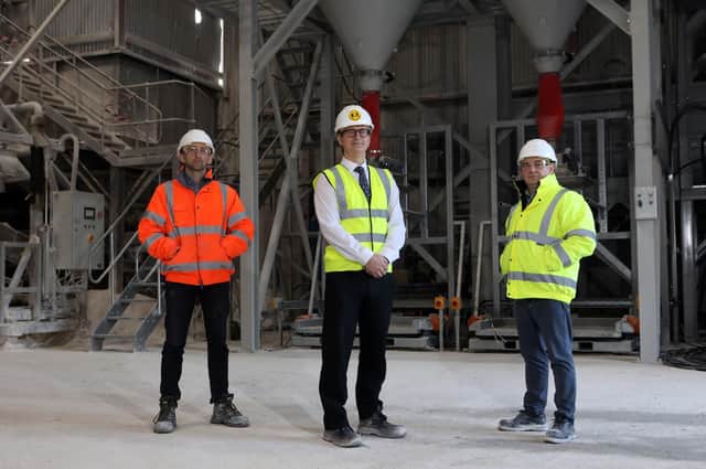 Pictured at the facility are Kilwaughter CEO Gary Wilmot with, from left, Cormac McNamee, Process Engineer and Adrian Alexander, Head of Operations.