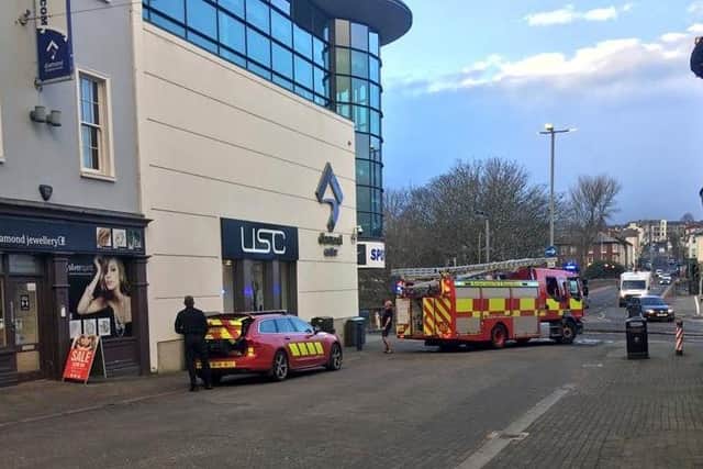 .The Diamond Shopping Centre in Coleraine has been evacuated.. Picture McAuley Multimedia
