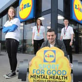 Pictured celebrating the announcement is Sport for Good Ambassador and Paralympic champion Bethany Firth OBE, Sport for Good Ambassador and Olympic gymnast Rhys McClenaghan and Gordon Cruikshanks, Head of Sales Operations for Lidl Northern Ireland. For more information, please visit lidl-ni.co.uk/lidl-community-works