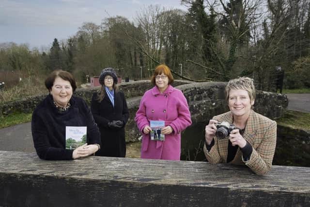 Creative Writing Tutor Shelley Tracey and Maire Gaffney from the Waterways Storymaking Festival are pictured with Rhonda Glasgow (Photography Category Winner at the 2021 festival) and Sonya Whitefield, Arts Council of Northern Ireland