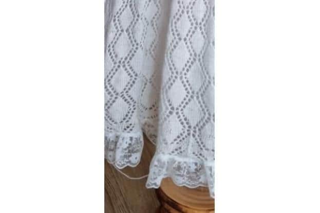 A sneak peak of what Portadown woman Ceri Black's knitted wedding dress will look like.