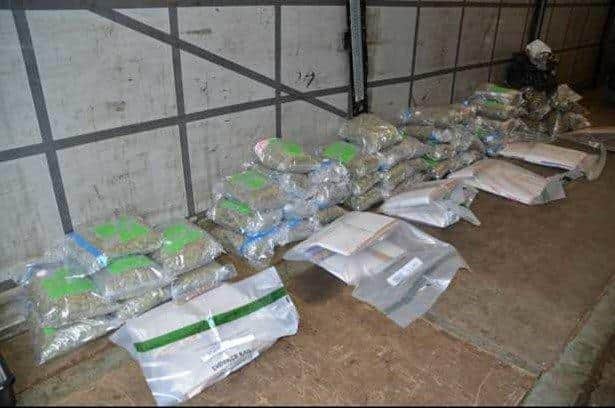 £1.8 million worth of cocaine and cannabis seized in the Belfast harbour area. Picture: PSNI