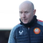 Portadown manager Paul Doolin during Saturday’s derby defeat. Pic by Pacemaker.