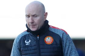 Portadown manager Paul Doolin during Saturday’s derby defeat. Pic by Pacemaker.