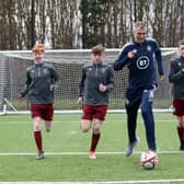 Aaron Hughes took part in a masterclass with young players at Greenisland FC.