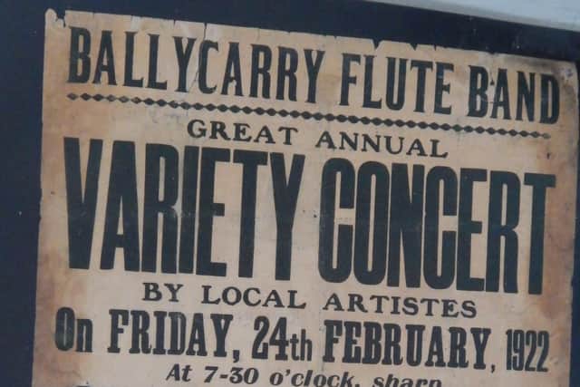 An old poster from a concert a century ago which will be on display at the exhibition.