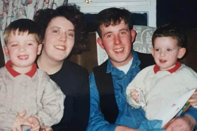 The children of Leonard Fox (40) who was murdered in Belfast in 1992. From left  are Jonathan, Paula, Leonard (junior) and Robert.