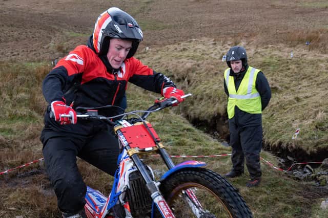 Josh Hanlon taking part in the recent the 54th Terry Hill Trial, which was held on Slieve Croob in Dromara, Co Down. Picture: Cromlin Images