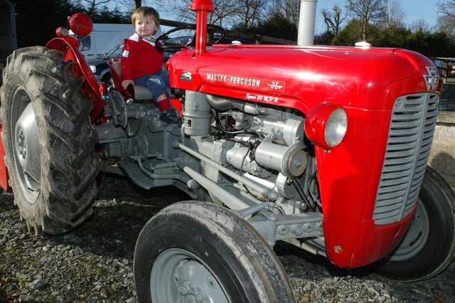 Patrick Leach, a two-year-old from Dromore, at the Glenivey and District Vintage Car Rally in March 2007.