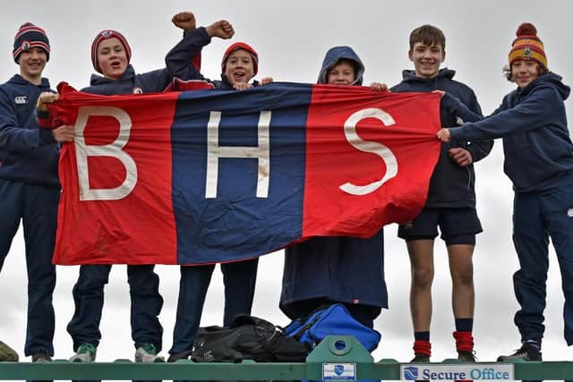 Ballyclare High pupils cheered their team on from the sidelines.