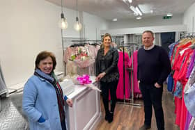 Upper Bann MLA Diane Dodds and Councillor Paul Greenfield at Martha Jaynes new Banbridge store