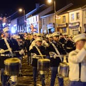 Thousands gathered in Markethill for the rally. 
Picture: Arthur Allison/Pacemaker Press