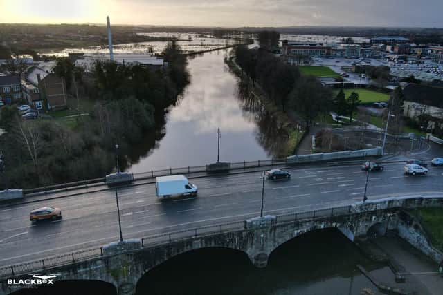 Flooding along the River Bann in Portadown after three storms in a week. Photo by Paul Cranston of www.blackboxaerialphotography.com.