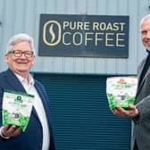 Pictured L-R are Martin Symington, Director of Pure Roast Coffee; and John Hood, Invest NI’s Director of Food & Drink