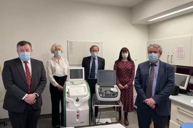 Mr Mark Taylor (NI Director Royal College of Surgeons England/Consultant Surgeon), Miss Sue Hill (Council Member RCS England/Consultant Vascular Surgeon), Professor Neil Mortensen (President RCS England/Consultant Surgeon), Roisin Coulter (Chief Executive, South Eastern HSC Trust) & Mr Charlie Martyn (Medical Director, South Eastern HSC Trust)