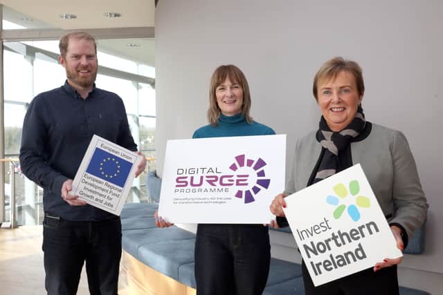 L-R Martin Naughton, Consortium Lead Mentor, Gillian Colan-O'Leary, Consortium Project Lead and Jacqui Dixon BSc MBA, Chief Executive of Antrim and Newtownabbey Borough Council.
