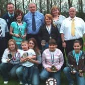 GIRLS...Girls team at the East End FC Prize Night on Tuesday.CR24-102KM