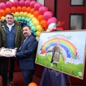 Maggie's parents Sheenagh and Brian Black present Health Minister Robin Swann with a copy of their petition, Maggie's Call. Photo by Kelvin Boyes / Press Eye.