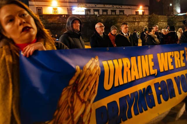 The vigil was organised by a group of local women who said they wanted to bring the whole community together to stand in solidarity and to pray together amid the deepening humanitarian crisis in Ukraine.