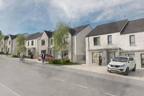 An artist's impression of the new social housing at Evish Road in Strabane.