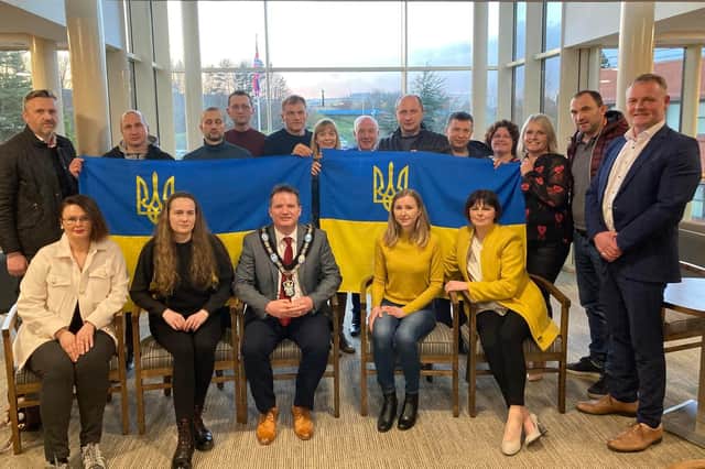 Lord Mayor of Armagh City, Banbridge & Craigavon Borough Council Alderman Glenn Barr along with some of his Party Colleagues had the honour of meeting with some local Ukrainians who are at the forefront of organising the ABC - UKRAINE Appeal
