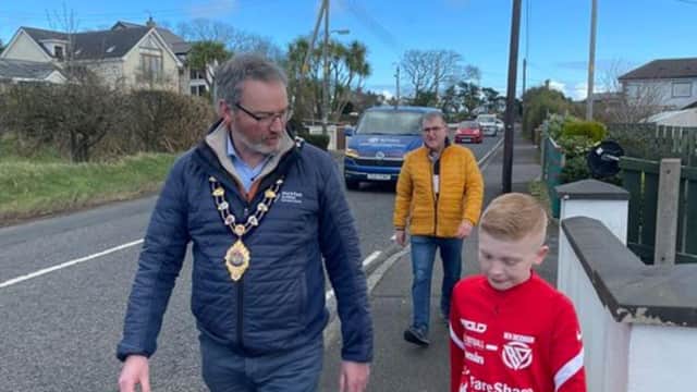 Mayor Cllr William McCaughey along with Ben Dickinson.