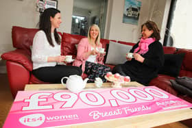 Action Cancer Breast Friends Ambassador Coirle Butler,; Its4women Marketing Manager Kerry Beckett and Action Cancer’s Public Fundraising Manager Leigh Osborne.