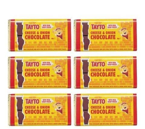 Tayto Cheese and Onion Chocolate made at the Tayto factory in Tandragee, Co Armagh.