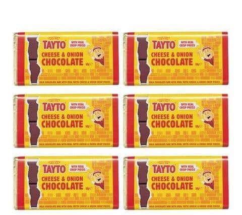Tayto Cheese and Onion Chocolate made at the Tayto factory in Tandragee, Co Armagh.