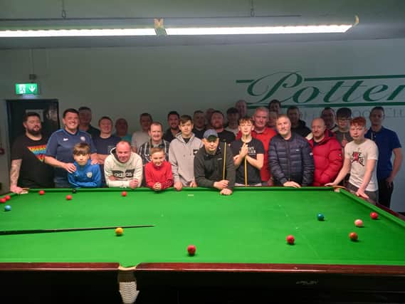 Players and organisers at the inaugural Davy Tosh Memorial Tournament at Potters Club, Coleraine
