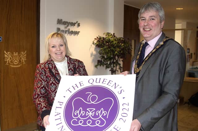 The Mayor of Causeway Coast and Glens Borough Council Councillor Richard Holmes and the Chairperson of Council’s Platinum Jubilee Working Group Alderman Michelle Knight McQuillan launch the new Community Platinum Jubilee Grant Programme which is now open